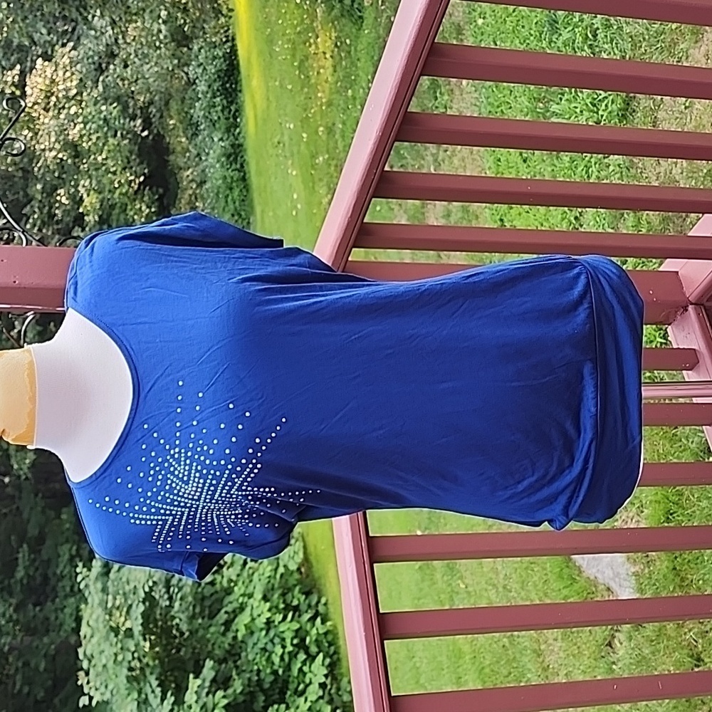 New! Cynthia Rowley small blue embellished top.